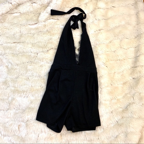 NWOT OH MY LOVE BLACK HALTER ROMPER - Picture 6 of 6